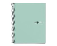 Notebook The Original, Couverture rigide, A5, quadrillage 5x5 mm, 80 feuilles de 1 couleur, Miquelrius, Aqua.

