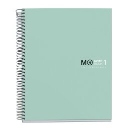 Notebook The Original, Couverture rigide, A5, quadrillage 5x5 mm, 80 feuilles de 1 couleur, Miquelrius, Aqua.
