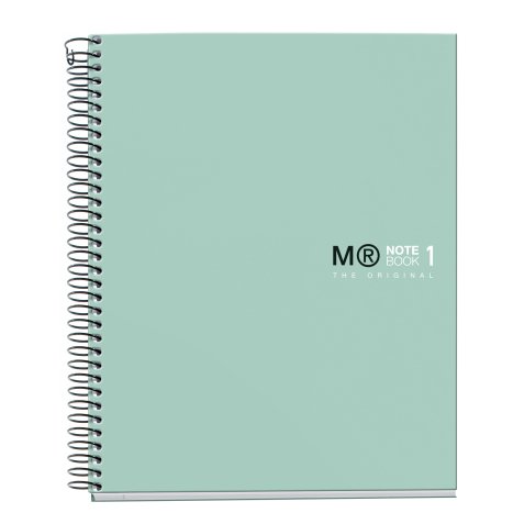 Notebook The Original, Couverture rigide, A5, quadrillage 5x5 mm, 80 feuilles de 1 couleur, Miquelrius, Aqua.
