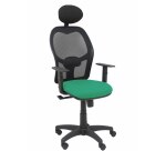 Silla de oficina Alocén malla con brazos regulables y cabecero - Asiento Verde