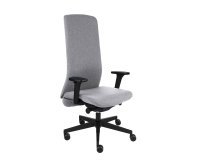 Ergonomischer Bürostuhl SMART SCHWARZ, Stoff, mit 3D-Armlehnen, Synchronmechanismus, schwarze Füße - Grau