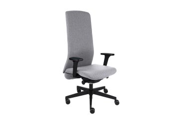 Chaise de bureau ergonomique SMART B NOIR, tissu, avec accoudoirs 3D, mécanisme synchrone, pieds noirs