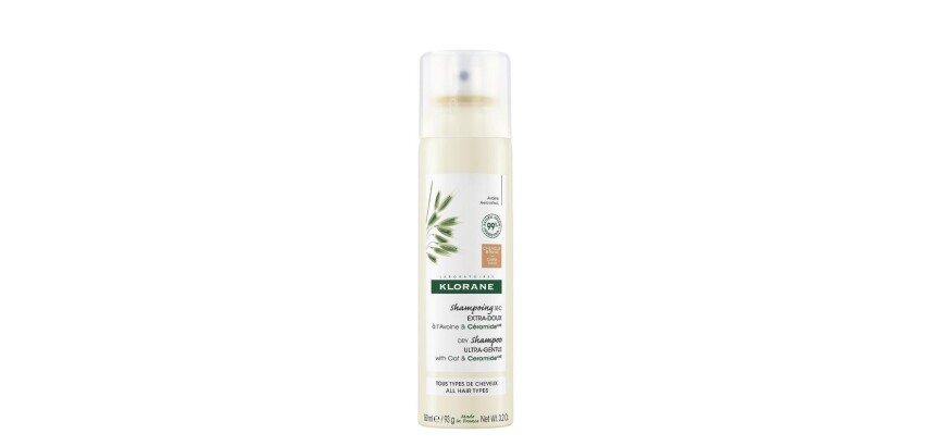 Trockenshampoo extra sanft mit Hafer und Ceramid wie Klorane, braunes Haar - 150 ml Spray.