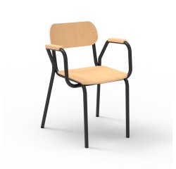 Fauteuil Fabiano professeur avec accoudoirs - Taille T6 - Noir