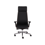 Chaise de bureau ergonomique Moon Wood Simili cuir, avec appui-tête, accoudoirs 3D, mécanisme synchrone + réglage profondeur d'assise, pieds chromé