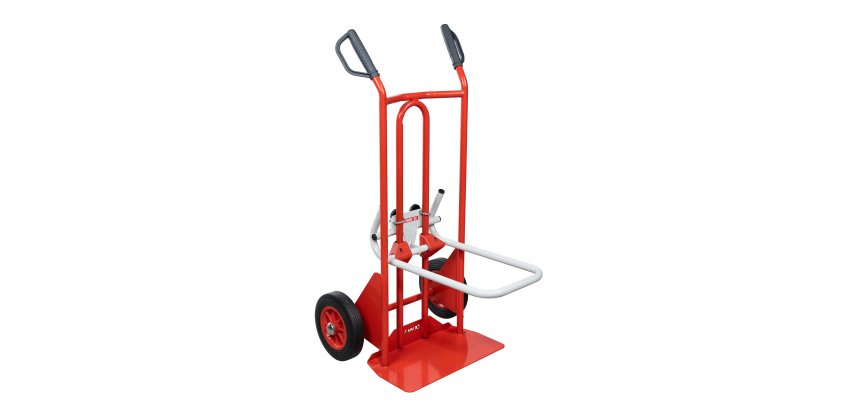 Diable porte-chaises acier 250/70 kg bavette réglable poignée à garde roue caoutchouc