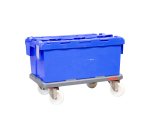 Plateau roulant polypropylène avec rebord 500 kg 600 x 400 mm roue nylon inox