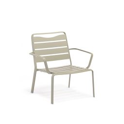 Fauteuil bas d'extérieur DIVE - structure aluminium gris