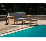 Table basse d'extérieur KALLYSTA - en teck et plateau HPL