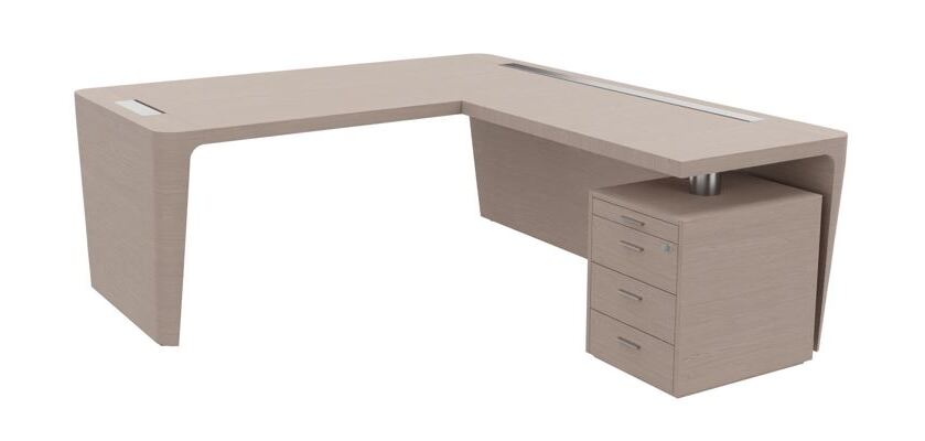 Xennon executive corner desk L.190 x D.220 with return on pedestal
