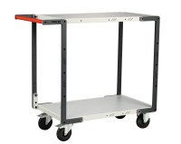 Servante Flatpack 2 plateaux mélaminés 250 kg 850 x 500 mm roue caoutchouc