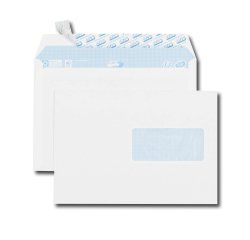 Enveloppe blanche 162 x 229 GPV 80 g avec fenêtre 45 x 100 mm - Boîte de 500