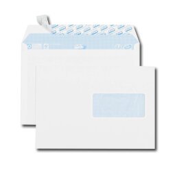 Enveloppe blanche 162 x 229 GPV 80 g avec fenêtre 45 x 100 mm - Boîte de 500