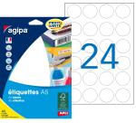 Etiquette ronde multi-usage blanche diamètre 30 mm - Pochette de 384