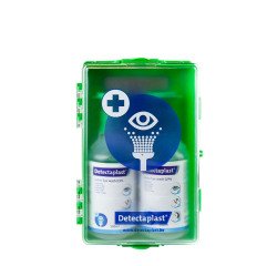 Coffret oculaire mural de 2 flacons de 500 ml de solution oculaire stérile