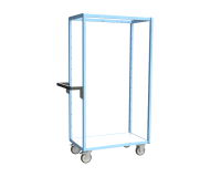Servante multi-niveaux plateau bois 250 kg 850 x 500 mm roue TPE