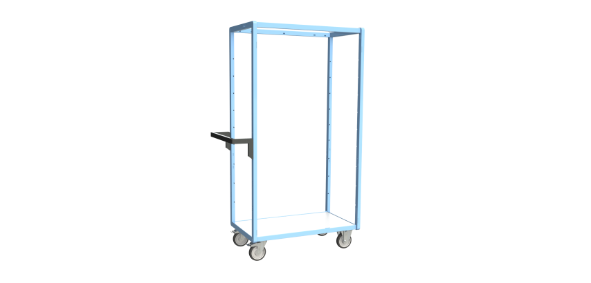 Servante multi-niveaux plateau bois 250 kg 850 x 500 mm roue TPE