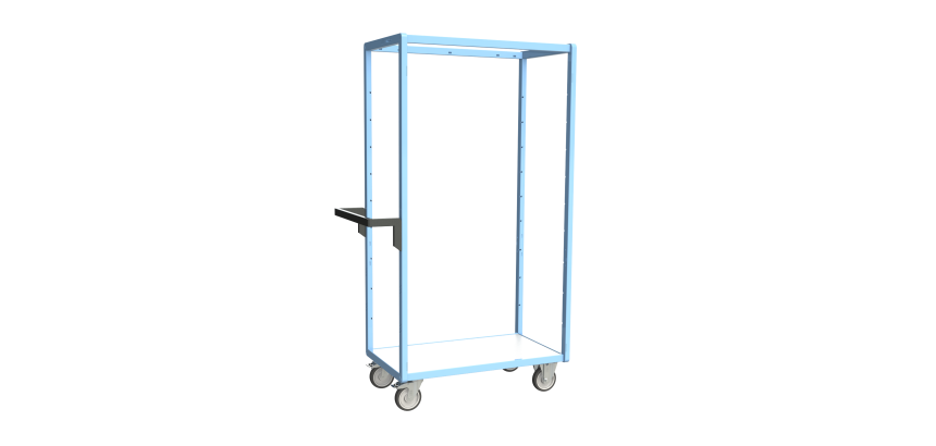 Servante multi-niveaux plateau bois 250 kg 850 x 500 mm roue TPE