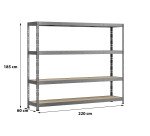 Rayonnage MODULO - Etagère Rack - 4 plateaux