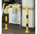 Barrières de protection droite ou en angle Tube Ø 76 x 2 mm d'épaisseur HT 120 x L120 cm - Long. hors tout 129 cm