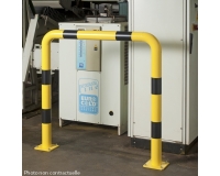 Barrières de protection droite ou en angle Tube Ø 76 x 2 mm d'épaisseur HT 120 x L120 cm - Long. hors tout 129 cm