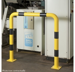 Barrières de protection droite ou en angle Tube Ø 76 x 2 mm d'épaisseur HT 120 x L120 cm - Long. hors tout 129 cm