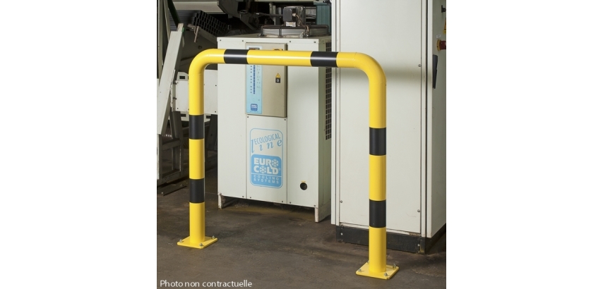 Barrières de protection droite ou en angle Tube Ø 76 x 2 mm d'épaisseur HT 120 x L120 cm - Long. hors tout 129 cm