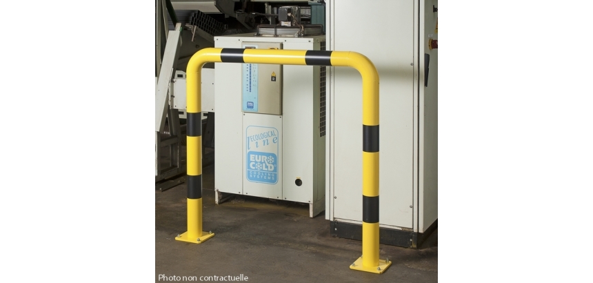 Barrières de protection droite ou en angle Tube Ø 76 x 2 mm d'épaisseur HT 120 x L120 cm - Long. hors tout 129 cm