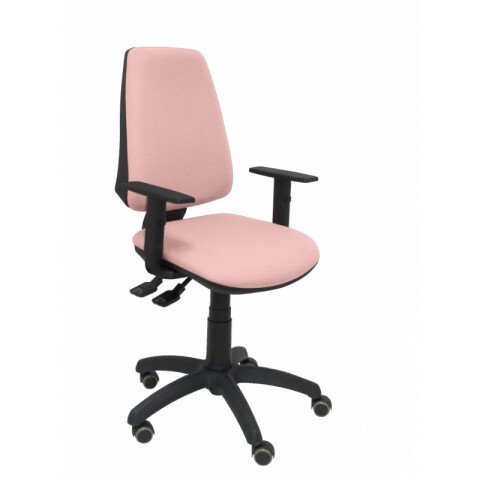 Elche S brazos regulables ruedas parquet tapizado - Rosa palido