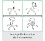 Taburete Leitz Ergo con Ruedas y Asiento Confort