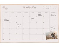 Pizarra Planning Earth mensual magnetica enmarcada en madera maciza 585X385