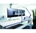 Bras support écran double PRO fixation pince