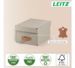 Caja de almacenamiento Leitz Puro con tapa, pequeña, 7L, cartón 100% reciclado, paquete de 2 - Beige - 7