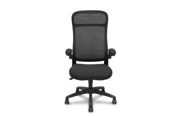 Chaise de bureau Opti524 avec dossier en maille noire et assise en tissu noir