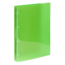 Classeur 4 anneaux plastifié Viquel Propyglass A4 - Dos 3,5 cm translucide vert