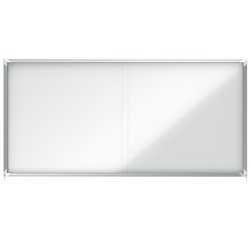 Vitrina de interior Nobo para 27 hojas A4 con superficie magnética y puerta deslizante