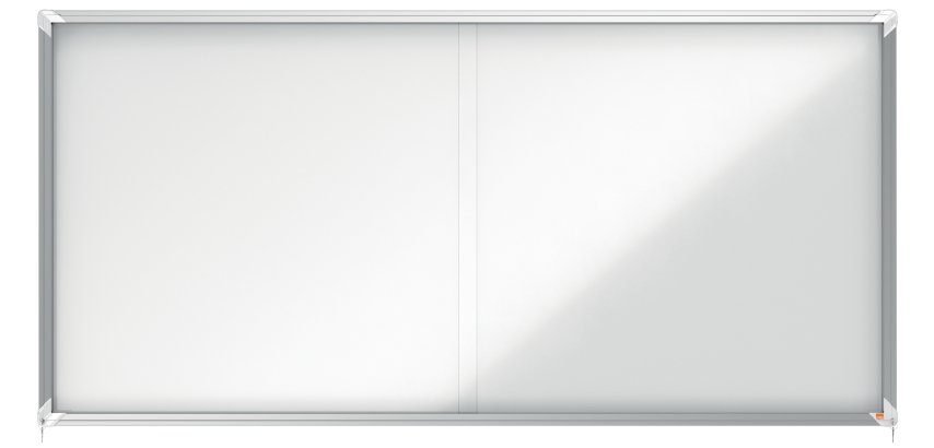 Vitrina de interior Nobo para 27 hojas A4 con superficie magnética y puerta deslizante