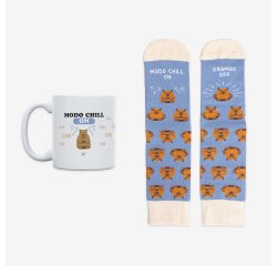 Kit Taza + Calcetines "Modo chill on, drama off" Talla 36-41