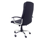 Modéle Guadalimar - Fauteuil de Direction Basculent ,Accoudoirs Fixes ,Piètement chromée ,Roulettes en nylon, Simili cuir Noir