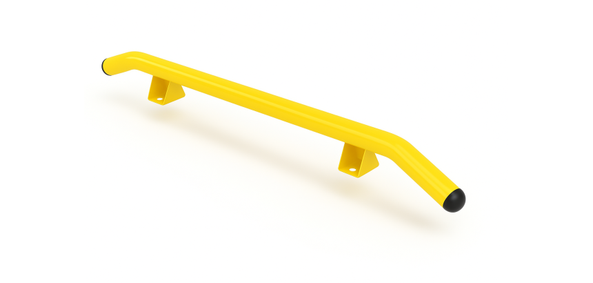 Butée de parking - Chasse roue - PMR Modèle cintré Ø 60 mm Zingué + peinture poudre époxy jaune