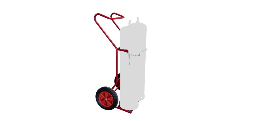 Diable porte-bouteilles acier 250 kg bavette fixe profondeur 280 mm roue caoutchouc