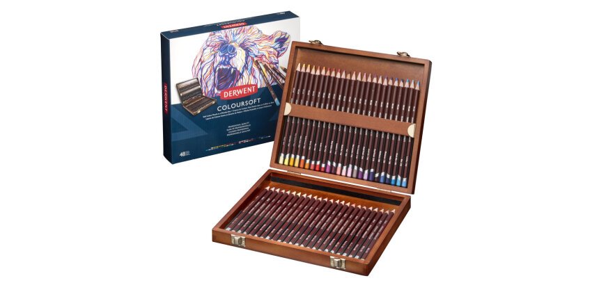 Caja de madera de 48 lápices Derwent Coloursoft