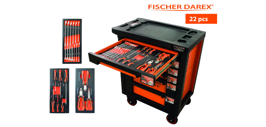 Servante équipée de 22 outils avec 3 modules