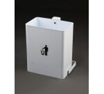 Papelera blanca de pared basculante chapa electrocincada 20L Dahi