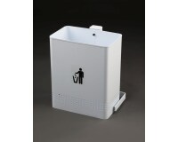 Papelera blanca de pared basculante chapa electrocincada 20L Dahi