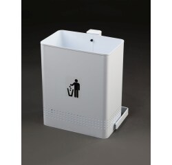 Papelera blanca de pared basculante chapa electrocincada 20L Dahi