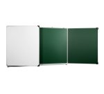 Tableau triptyque scolaire mixte intérieur émaillé vert extérieur émaillé blanc