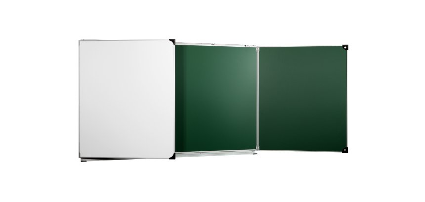 Tableau triptyque scolaire mixte intérieur émaillé vert extérieur émaillé blanc
