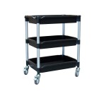 Desserte 3 plateaux bacs 180 kg 645 x 410 mm roue TPE