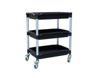 Desserte 3 plateaux bacs 180 kg 645 x 410 mm roue TPE